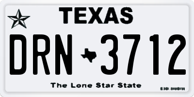 TX license plate DRN3712