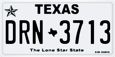 TX license plate DRN3713