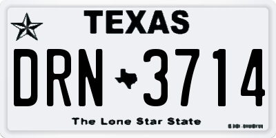 TX license plate DRN3714