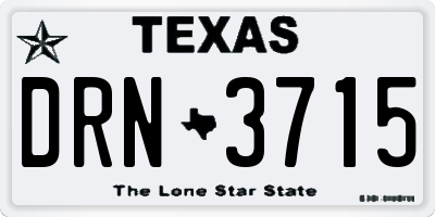 TX license plate DRN3715