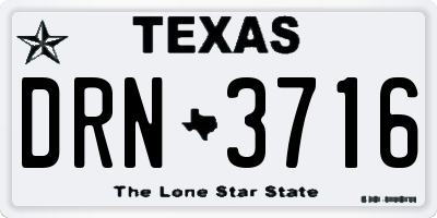 TX license plate DRN3716