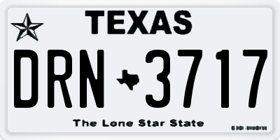 TX license plate DRN3717