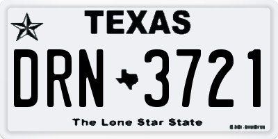 TX license plate DRN3721