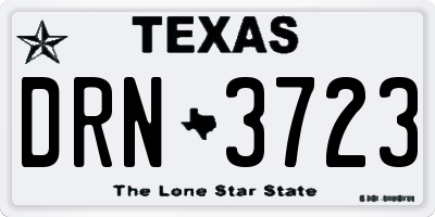 TX license plate DRN3723