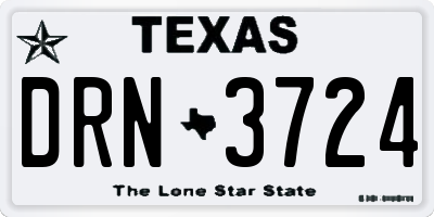 TX license plate DRN3724