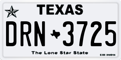 TX license plate DRN3725