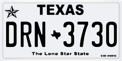 TX license plate DRN3730