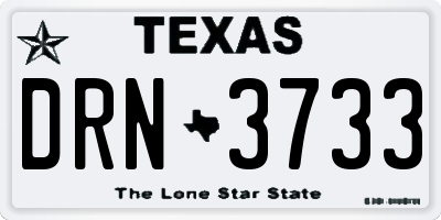 TX license plate DRN3733