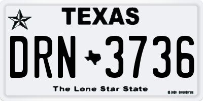 TX license plate DRN3736