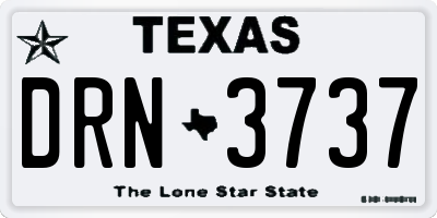 TX license plate DRN3737