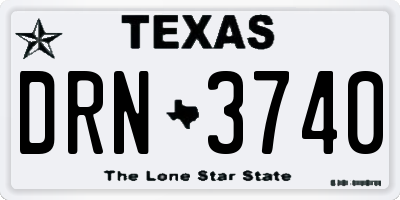 TX license plate DRN3740