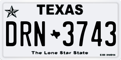 TX license plate DRN3743