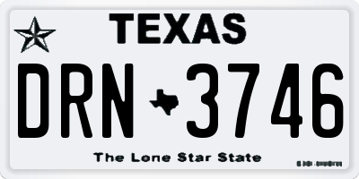 TX license plate DRN3746