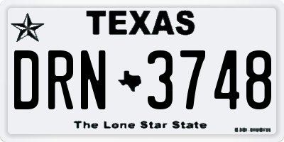 TX license plate DRN3748