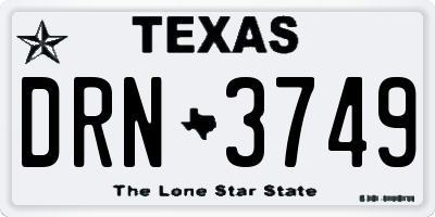 TX license plate DRN3749