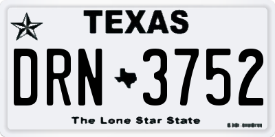 TX license plate DRN3752