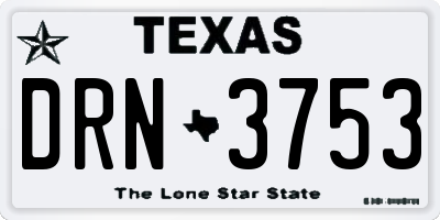 TX license plate DRN3753