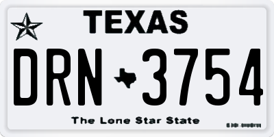 TX license plate DRN3754