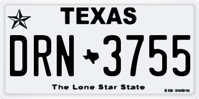 TX license plate DRN3755