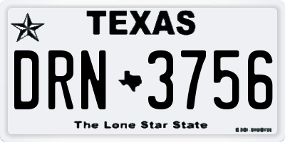 TX license plate DRN3756