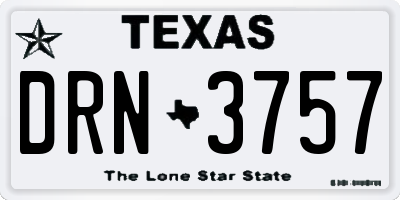 TX license plate DRN3757