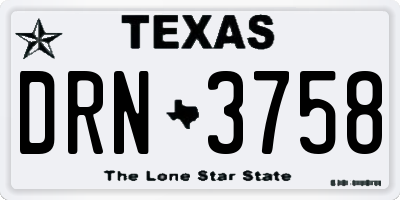 TX license plate DRN3758