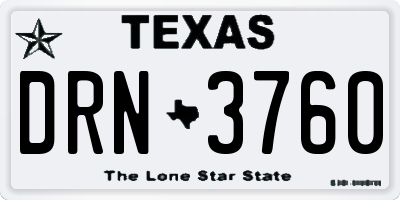 TX license plate DRN3760