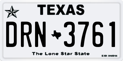 TX license plate DRN3761
