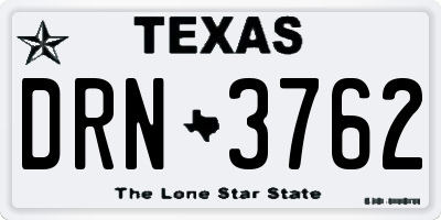 TX license plate DRN3762