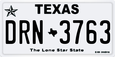 TX license plate DRN3763