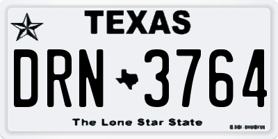 TX license plate DRN3764