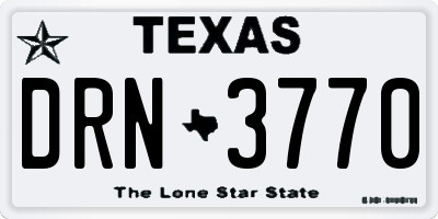 TX license plate DRN3770