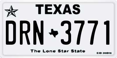TX license plate DRN3771