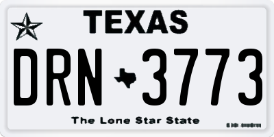 TX license plate DRN3773