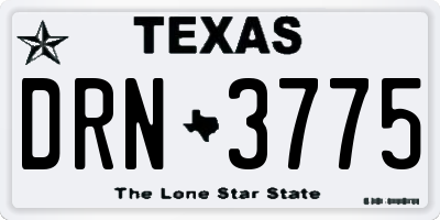 TX license plate DRN3775