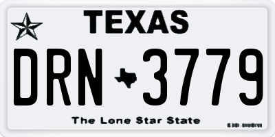 TX license plate DRN3779