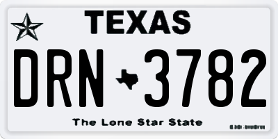 TX license plate DRN3782