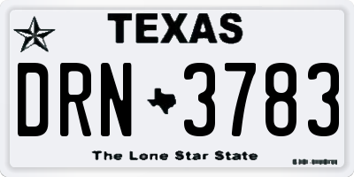 TX license plate DRN3783