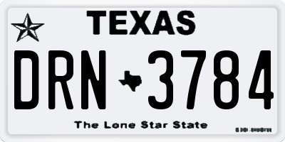 TX license plate DRN3784