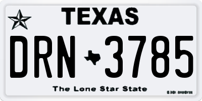 TX license plate DRN3785