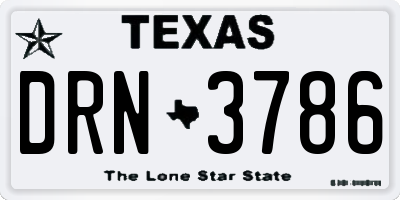 TX license plate DRN3786