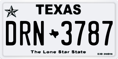 TX license plate DRN3787