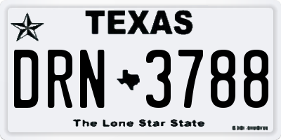 TX license plate DRN3788