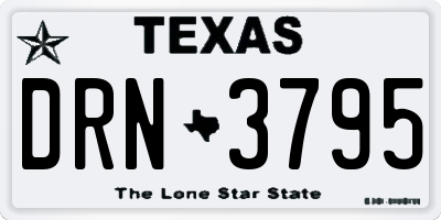 TX license plate DRN3795