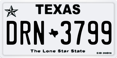 TX license plate DRN3799