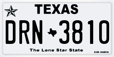 TX license plate DRN3810