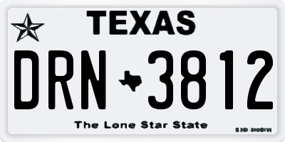 TX license plate DRN3812