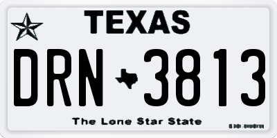 TX license plate DRN3813