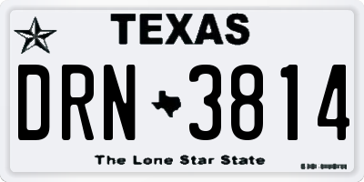 TX license plate DRN3814