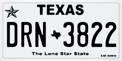 TX license plate DRN3822